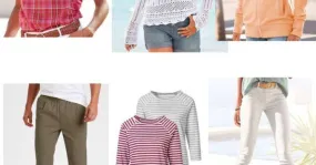 1.80 € Cada uno, Mezcla de verano de diferentes tallas de moda femenina y masculina, Una vajilla