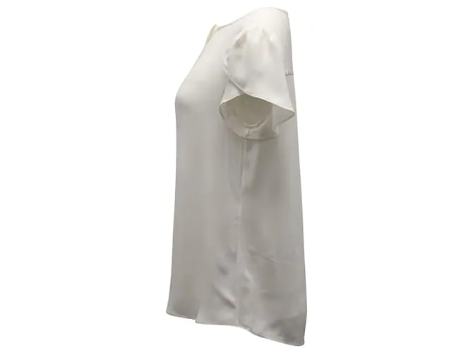Camisa de crepé de seda color marfil Diane von Furstenberg Blanco Crudo 
