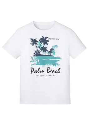 Camiseta con corte cómodo Blanco estampado