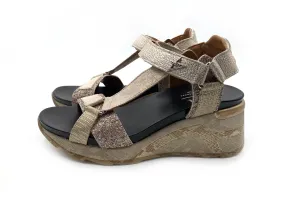 Cetti C-1317 Sandalia Tejus Metalizada Cuña 7 Piel Metal Glitter Mujer