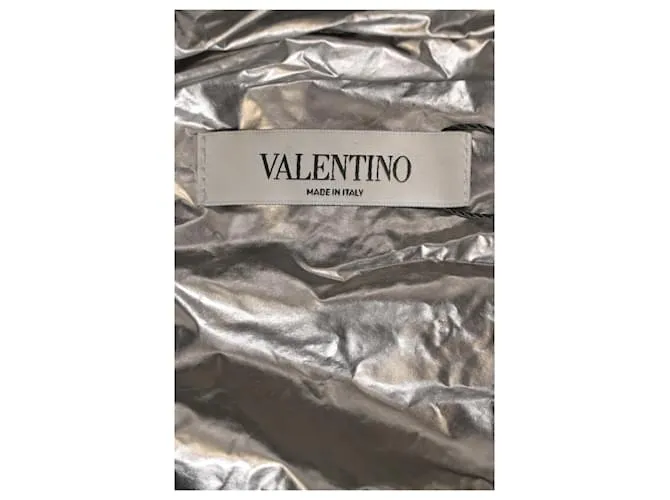 Chaqueta de punto Valentino Garavani All Ways con capucha metalizada en lana azul 