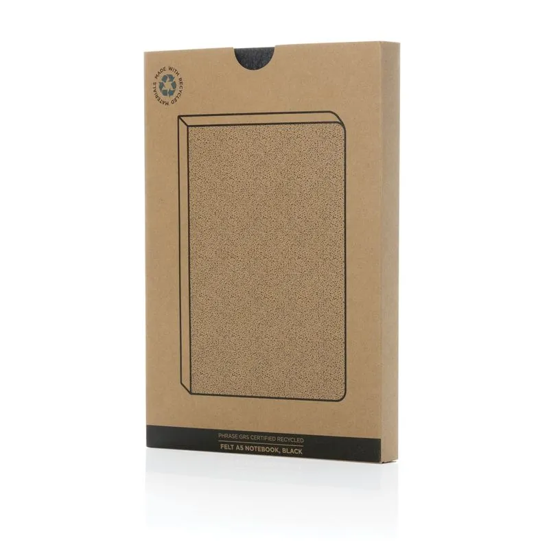 Cuaderno A5 de fieltro reciclado personalizable Phrase