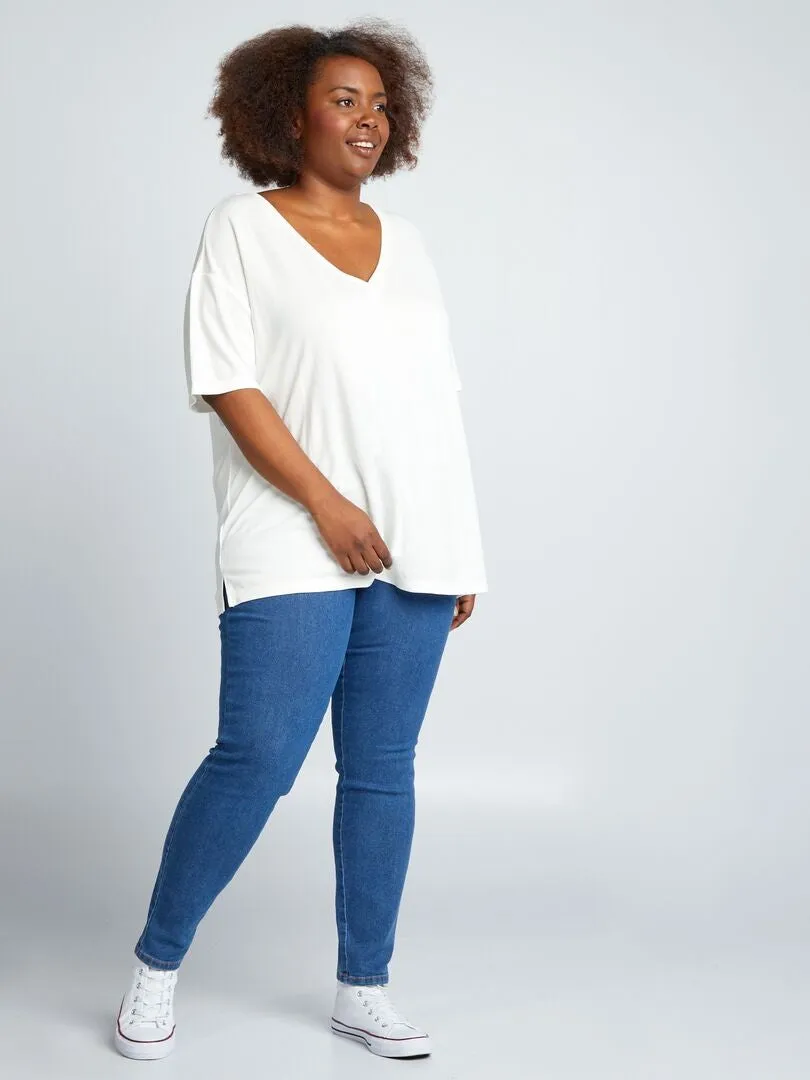 JEGGING REGULAR ELáSTICO DE TIRO ALTO  AZUL