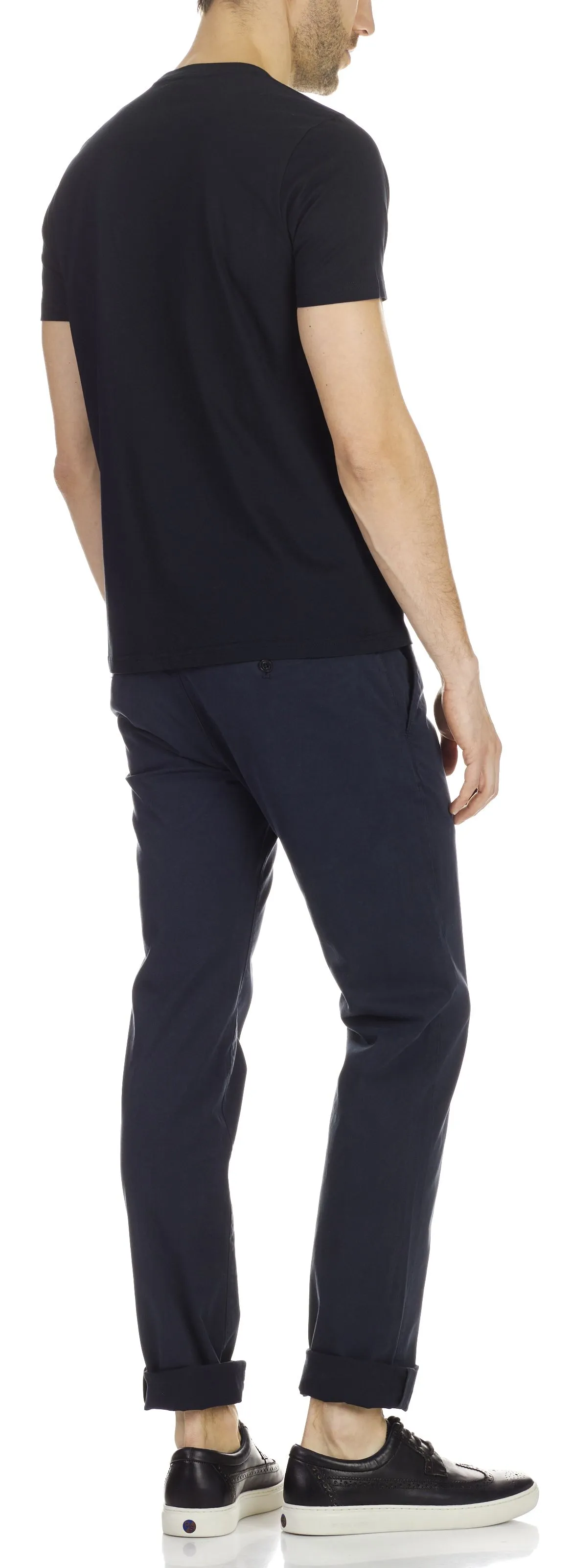 Pantalón chino slim de algodón elástico en azul