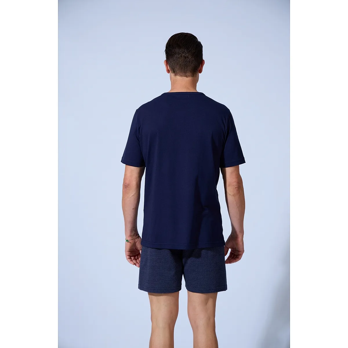 PIJAMA HOMBRE CORTO CON BOLSILLO LUNARES