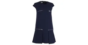 Stella Mc Cartney Vestido Mini Gisella con Detalle de Cremallera en Crepé Azul Marino de Stella McCartney 