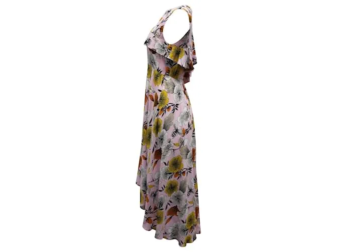 Vestido midi de crepé con un solo hombro en viscosa con estampado floral de Maje Impresión de pitón 