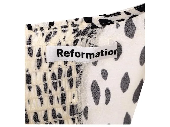 Vestido midi de crepé en viscosa con estampado animal de Reformation Alessi Impresión de pitón 