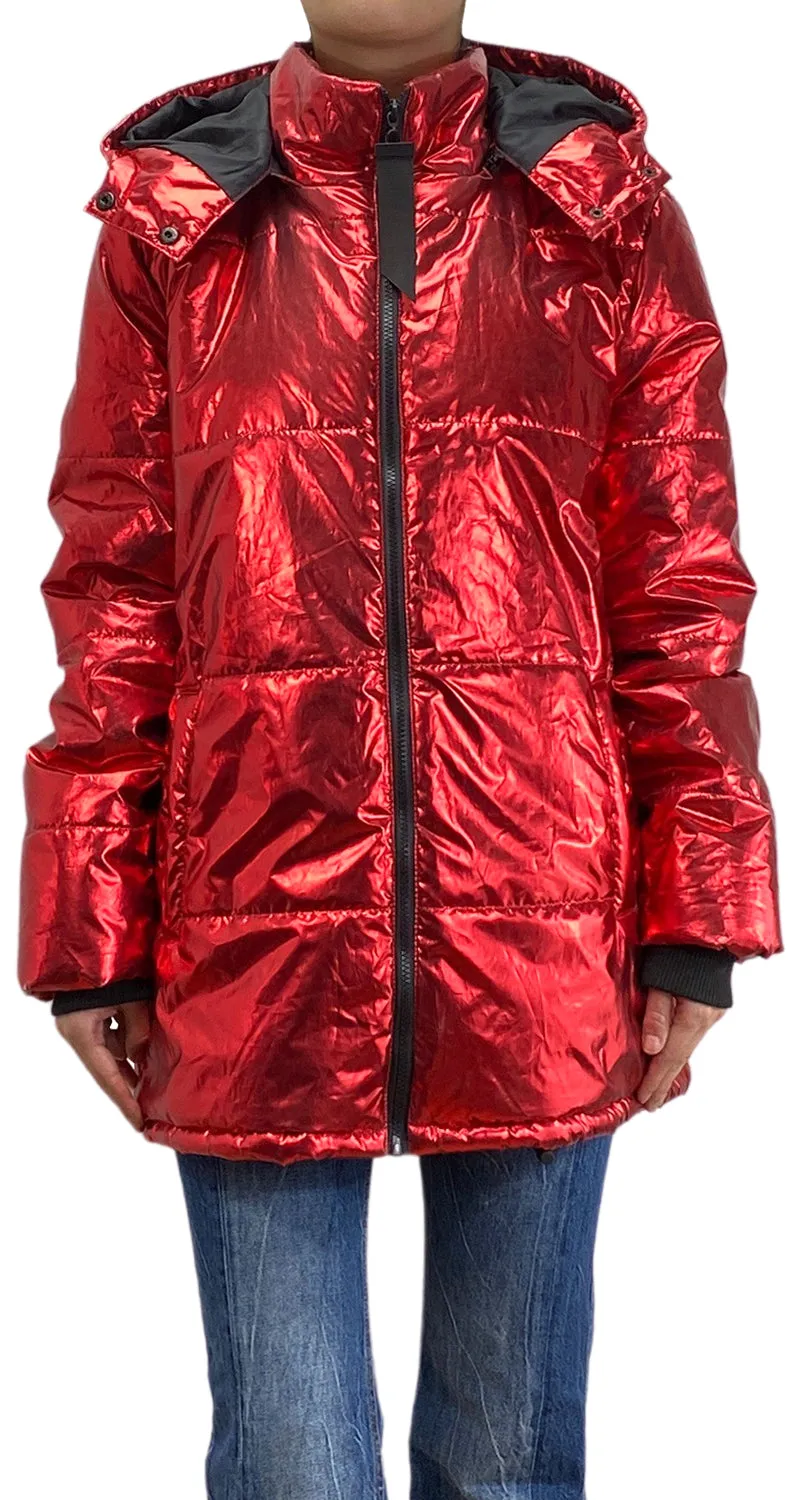 VINTAGE Parca Roja Metalizada Forever 21