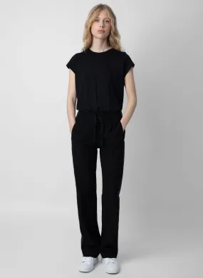 ZADIG&VOLTAIRE POMY - Pantalón recto vaporoso con bandas en negro