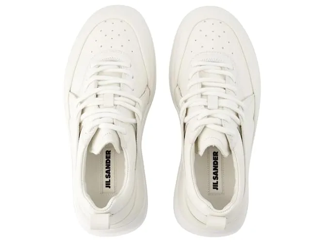 ZAPATILLAS  JIL SANDER  PIEL  PORCELANA BLANCO 